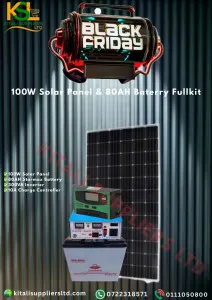 100W Solar Power Kit with 80Ah Battery, 300VA Inverter & 10A Controller – Complete Home Solar System
