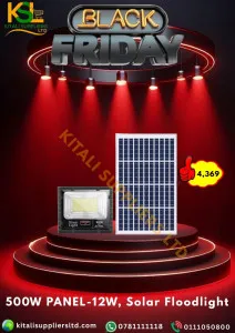 500W LED Solar Floodlight with 12W Solar Panel – Ultra Bright Outdoor Lighting, Weatherproof Design