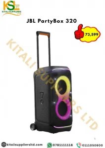 JBL PartyBox 320 – 240 W Portable Bluetooth Party Speaker with Light Show, Wheels & Mic/Guitar Inputs