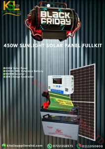 450W Solar Power Kit – 2×200Ah Battery, 1000W Inverter, 30A Controller