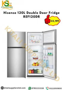 Hisense REF120DR 120L Double Door Refrigerator – Compact, Frost-Free & Energy Efficient Fridge
