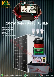 200W Solar Full Kit – 200Ah Battery, 300VA Inverter & 10A Controller | Kitali Suppliers Ltd