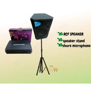 RCF Speaker Bundle with Stand & Shure Wireless Microphone | Kitali Suppliers Ltd