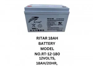 Ritar 12V 18Ah Battery – Sealed AGM Deep Cycle | Kitali