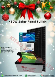 🎄 Ultimate Holiday Solar Kit Christmas Edition | 450W Solar + 32" Hisense TV + 1000W Inverter + 30A Controller + 200Ah Kitali Battery 🎁