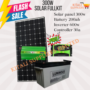 300W Solar Full Kit – 300W Solar Panel + 200Ah Luminous Battery | Complete Solar Power System