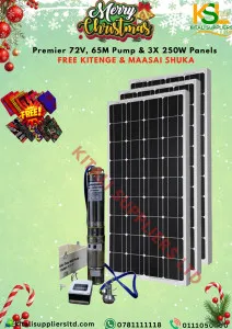 72V Submersible Pump (65m Head) with 3×250W Monocrystalline Solar Panels – Solar Water Pump Kit