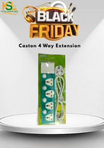Caston 4-Way Extension Socket – Durable Multi-Socket Power Strip