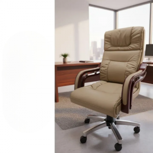 Executive Leather Office Chair Model A2 – High-Back Adjustable Swivel Chair with Padded Armrests