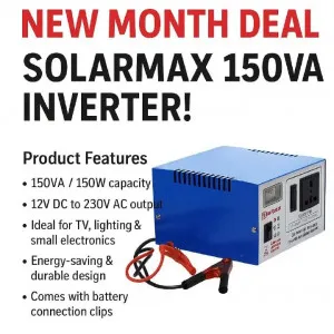 150VA Power Inverter – Compact, Efficient, Low Noise, Home & Office Backup
