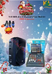 Trill Speaker 8815 with 4-Channel Mixer & 4pc Specons – Complete Audio Solution