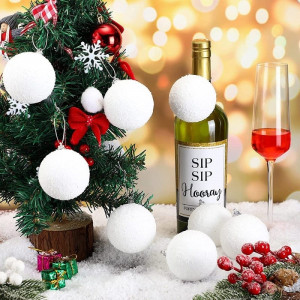 White Christmas Balls – Snow White Decorative Ornaments (Set of 6pcs)