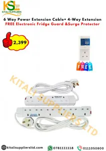 6 Way Power Extension Cable + 4 Way Power Extension Cable + Free Fridge Guard: