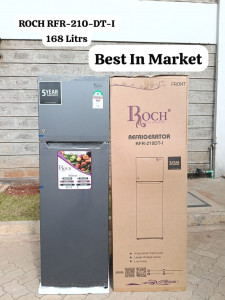 Roch RFR-210-DT-I 2-Door Refrigerator – 168 Litres, Energy Efficient, Frost-Free, Silver Finish
