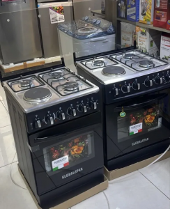 Globalstar JET 3+1 Standing Cooker 60×60 – Black Gas Hob with Electric Oven, Stylish & Efficient Kitchen Appliance