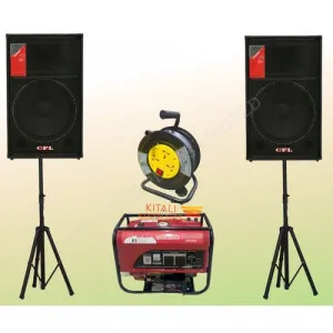 Power & Audio Bundle – 2 TRILL 812 Speakers, Powermate 25m Extension Reel & KMAX Generator 4200