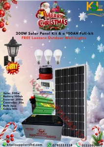 300W Solar Panel Complete Kit | 100Ah Battery, 300W Inverter, 20A Controller & Bulbs