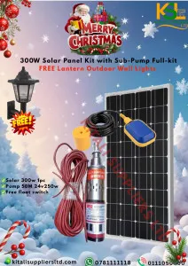 300W Solar Panel with 24V 250W Pump (50m Head) & Float Switch