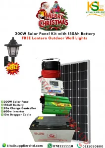 200W Solar Power Kit with 150Ah Battery – Christmas Offer with Free Light 🎄☀️