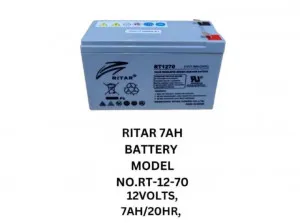 Ritar 7Ah UPS Battery – Durable Backup Power for UPS, CCTV & Alarm Systems