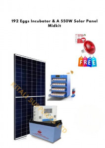 192-Egg Automatic Digital Incubator + 550W Solar Panel Mid-Kit with 200Ah Battery & 20A Charge Controller – Complete Poultry Farming & Solar Power Solution