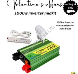 1000W Inverter Bundle with 4-Way Extension & 3 LED Bulbs – Reliable Off-Grid Power & Lighting Solution