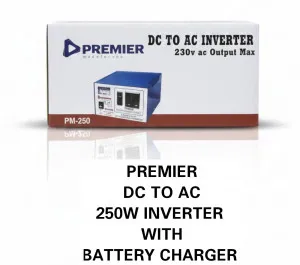 Premier AC/DC 250W Inverter with Battery Charger – Compact Backup Power Solution