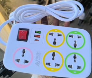 High Astra 6-Way Power Extension – 3 USB + 1 Type-C Power Strip with Master Switch (Heavy-Duty)