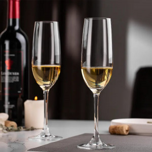 180ml Long Champagne Glass Set – Elegant Crystal Flute Glasses for Toasting, Weddings & Parties