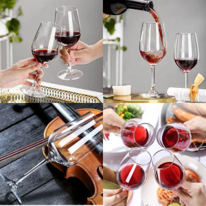 300ml Long Wine Glass – Elegant Crystal Glass for Red & White Wine, Dining, Parties & Celebrations