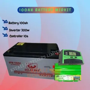 Solarmax 100Ah Battery + 300W Inverter + 10A Controller Kit | kitalisuppliers
