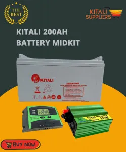 Kitali 200Ah Battery + 300W Inverter + 10A Controller Kit | kitalisuppliers