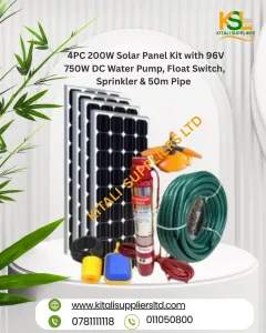4PC 200W Solar Panel Kit | 96V 750W DC Solar Water Pump System