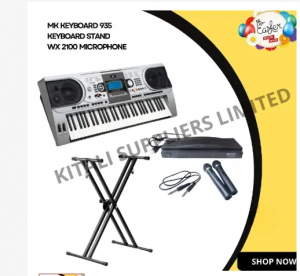 MK-935 Digital Keyboard Midkit with Stand & WX-2100 Microphone – Complete Music Performance Bundle