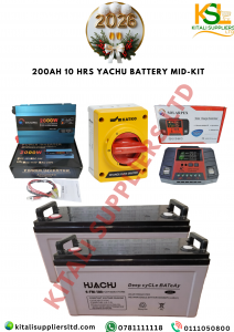 200Ah 10Hrs YACHU Solar Battery Mid-Kit – 2000W Solarpex Inverter + 40A Charge Controller + Changeover Switch (Home & Office Backup Power Solution)
