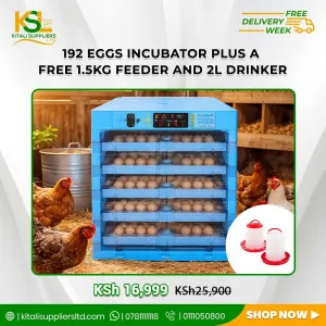 192 Eggs Automatic Incubator with Free 1.5kg Feeder & 2L Drinker