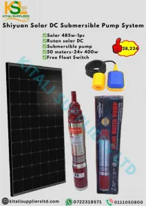 Rutan DC Submersible Solar Pump 50m 24V 400W with 485W Panel | Kitali Suppliers