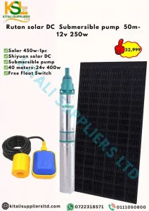 Shiyuan Solar DC Submersible Pump 40m 24V 400W with 450W Panel | Kitali Suppliers