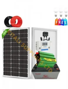 Complete 150W Solar Kit with Battery, Inverter & Free LED Bulbs – Kitali Suppliers