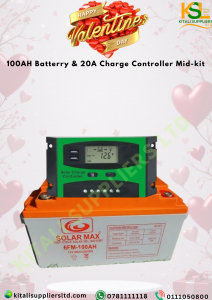 Solarmax 100Ah Battery Mid-Kit Solar System with 20A Solar Charge Controller – Reliable Home & Shop Solar Backup