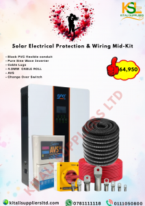 Solar Electrical Protection & Wiring Mid-Kit – Pure Sine Wave Inverter, AVS, Changeover Switch, 4.0mm Cable Roll & PVC Conduit