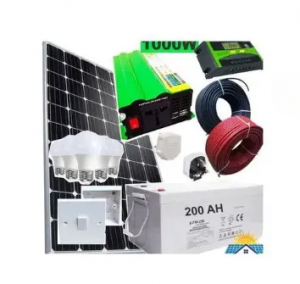 250W Solar Full Kit – 200Ah Battery, 1000W Inverter, 20A Charge Controller, 5 DC Bulbs, Wiring & Accessories | Complete Home & Backup Power System