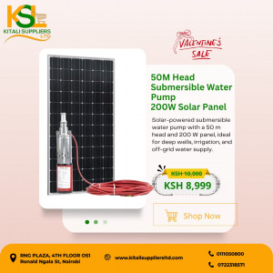 Solar Submersible Water Pump 50M Head – 200W Solar Panel Powered Borehole & Well Pump