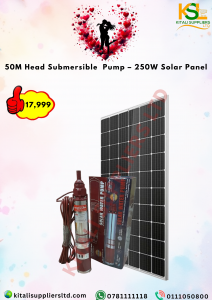 50M Head Solar Submersible Water Pump – 250W Solar Panel Powered Borehole & Well Pump