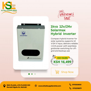 Solarmax 1KVA Hybrid Inverter 12V/24V – Pure Sine Wave Solar Power Inverter with MPPT, Grid & Battery Priority Modes
