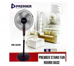 Premier 16” Standing Fan – Adjustable Height, 3 Speed Settings & Oscillation