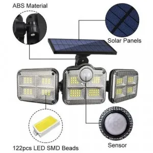 Solar Light Solar Lightt Three Rotatable Heads Solar Motion Sensor Flood Lights Outdoor With Remote