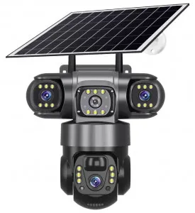 4G Solar CCTV Camera – Dual WiFi & SIM Card Support + 2×128GB Memory Cards (Solar Powered Outdoor Security Camera)