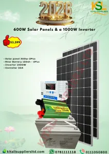 600W Solar System – 2x300W Panels, 2x Ritar 150Ah Batteries, 1000W Inverter, 30A Controller