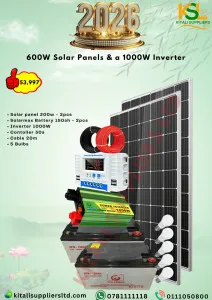 600W Complete Solar Kit – 2x300W Panels, 2x150Ah Batteries, 1000W Inverter & Accessories
